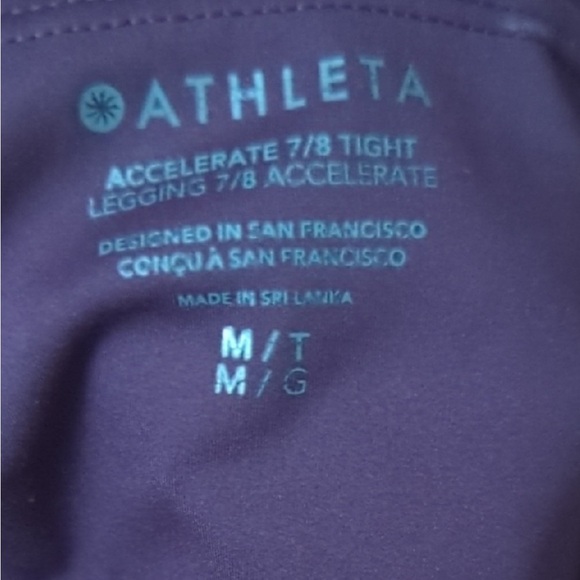 💜✨ Athleta Accelerate 7/8 Tight Leggings | Deep Plum Purple | Size Medium 🏃‍♀️💜✨ - Picture 4 of 4